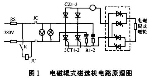 電磁輥式磁選機(jī)電路原理圖